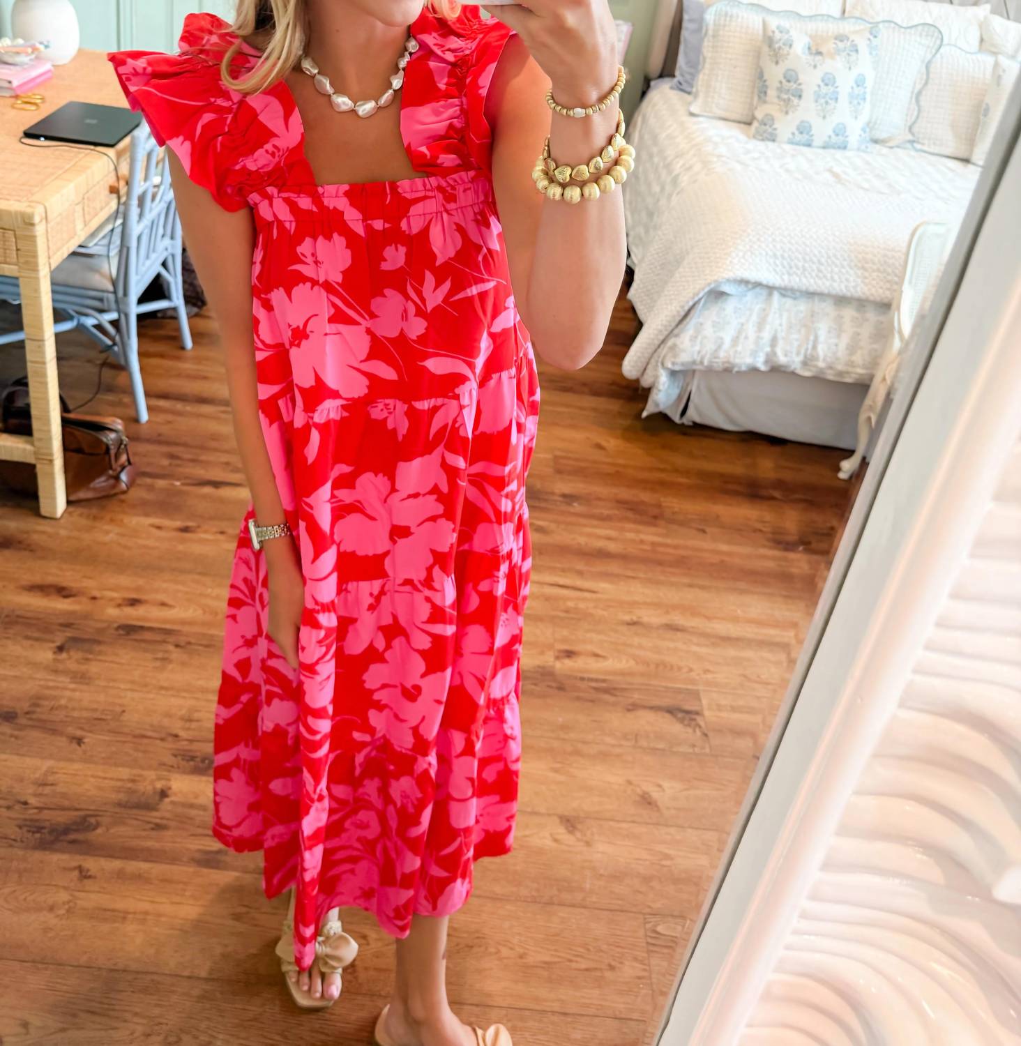 Thml - Hibiscus Tiered Maxi Dress