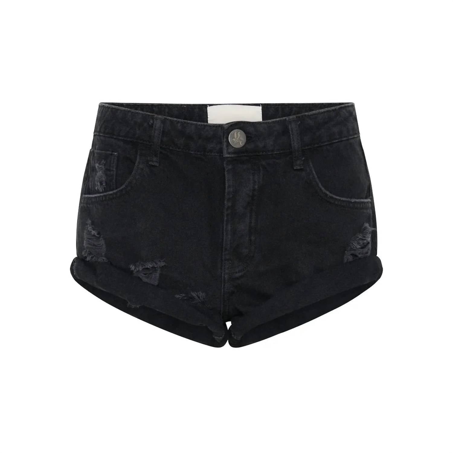 ONE TEASPOON Bandit Low Waist Short in black - women's shorts - view 5