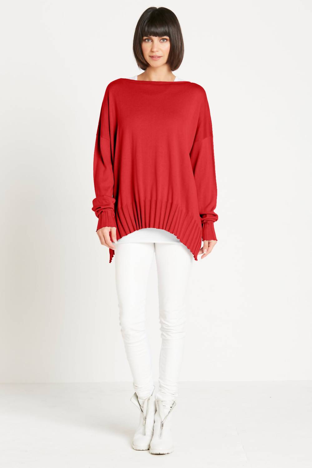 Planet By Lauren G. - Ribbed Boatneck Top