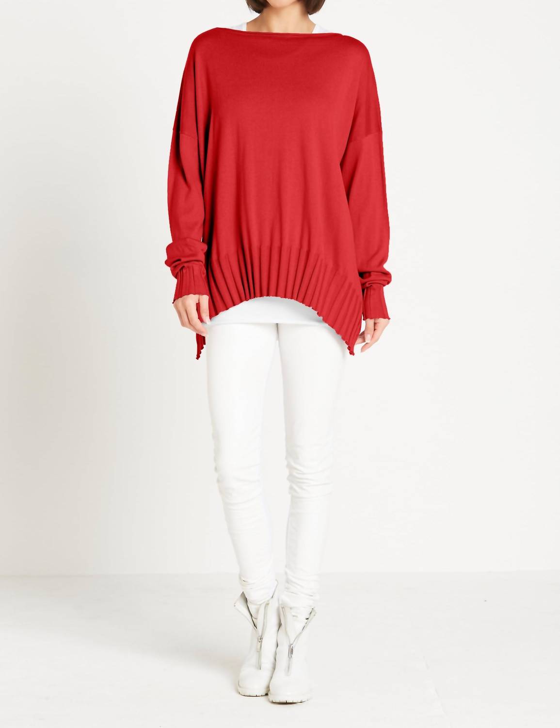 Planet By Lauren G. - Ribbed Boatneck Top