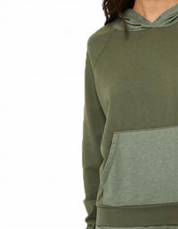 PROJECT SOCIAL T Kanga Hoodie in sage brush - women's top - detail view