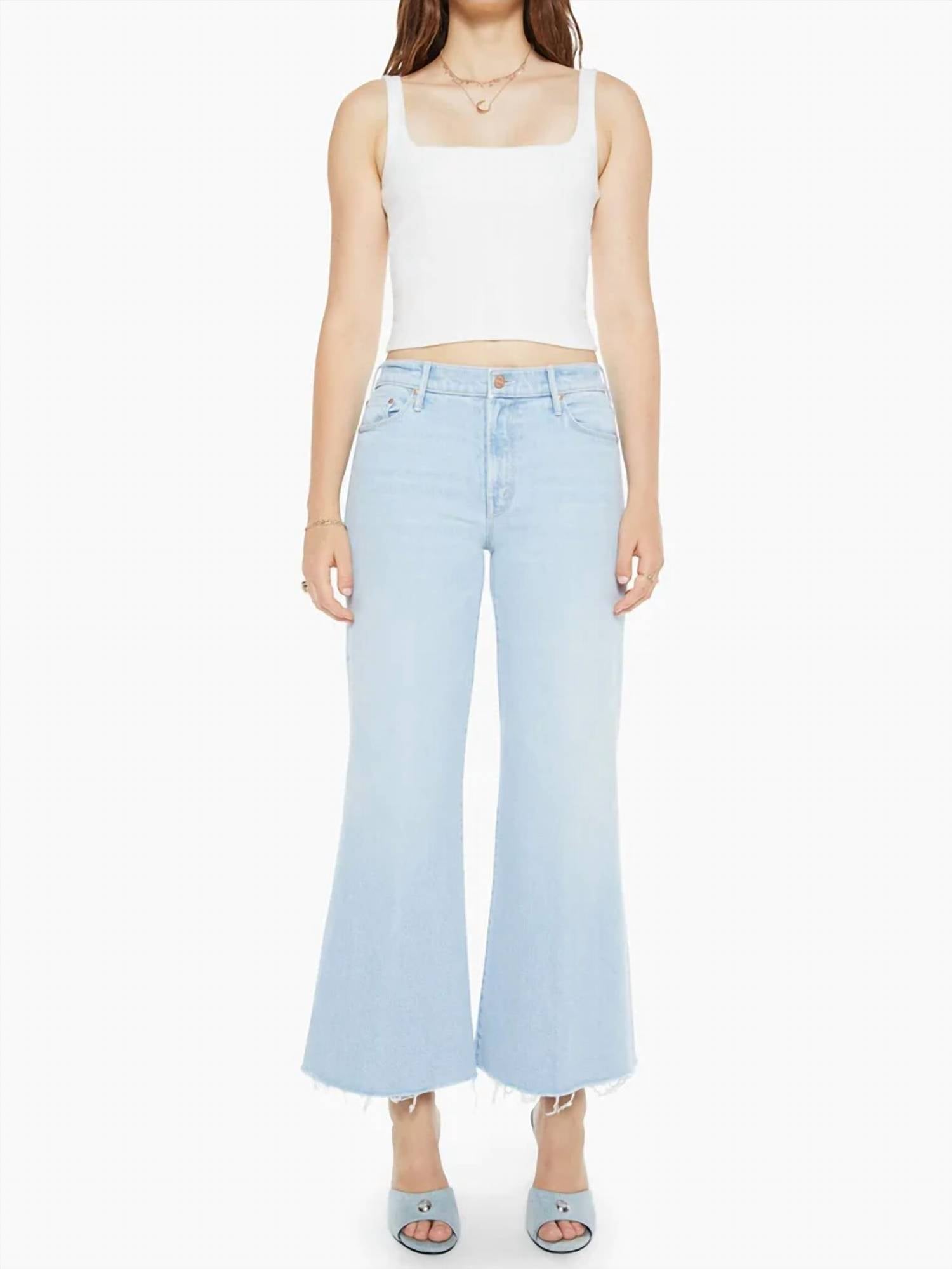 Mother - Twister Ankle Fray Flared Wide Leg Jeans