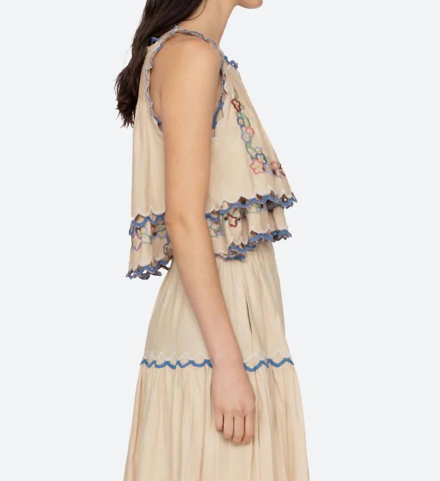 Sea - Melinda Floral Embroidery Tank Top