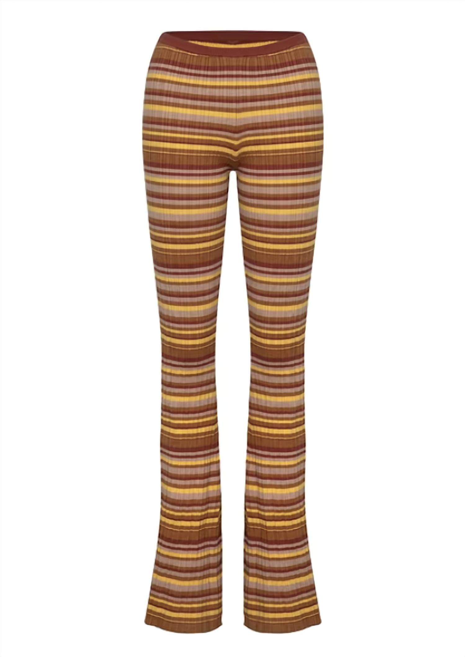 Bananhot Ann Ribbed Knit Pants in jack toffee rib - women's pants - alternate view