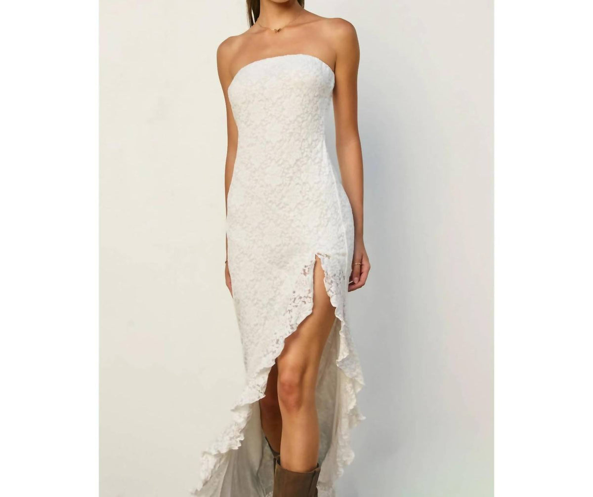 Dress Forum - Seafoam Whisper Strapless Ruffled Maxi Dress