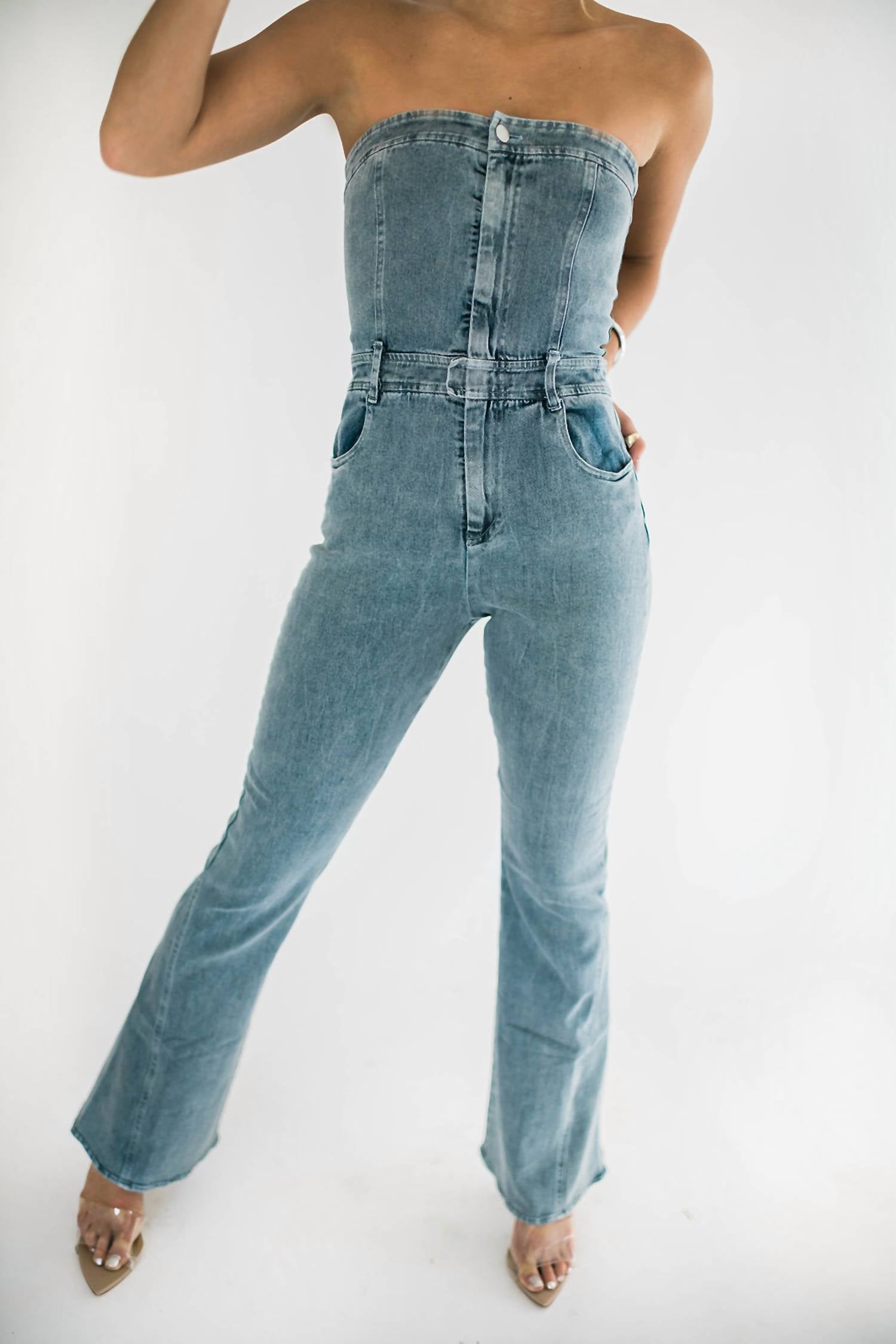 Falcon Park - Quinn Zip Up Denim Jumpsuit