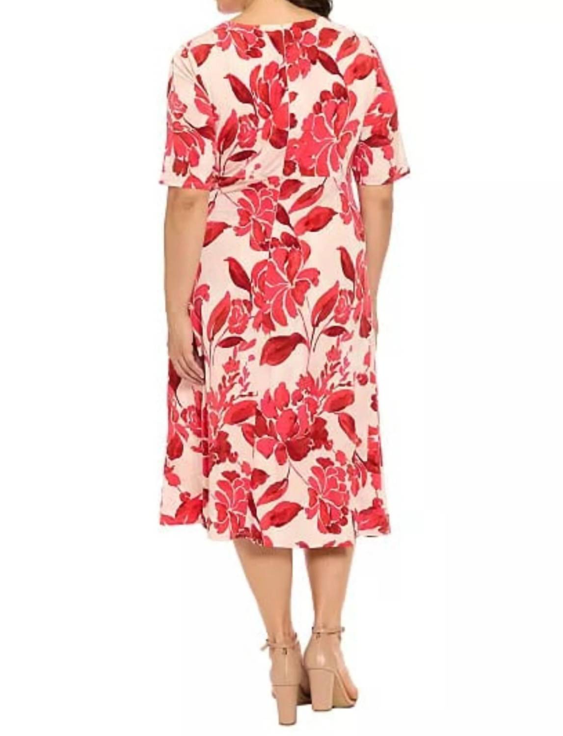 London Times - Floral Keyhole Midi Dress