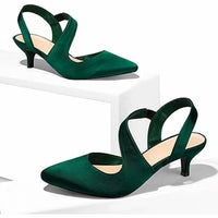 Mysoft - Women's Satin Closed Toe Slingback Heels