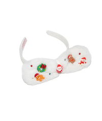 Bari Lynn - Girl's Crystal Charm Faux Fur Christmas Headband