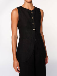 DL1961 - Women's Amalie Button-up Top in black - women's shirt