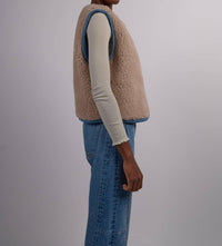 B Sides - Reversible Reworked Vintage Denim And Sherpa Vest