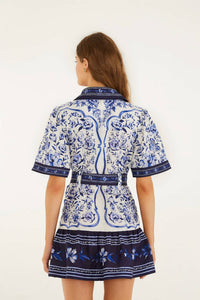 Farm Rio - Porcelain Garden Mini Dress