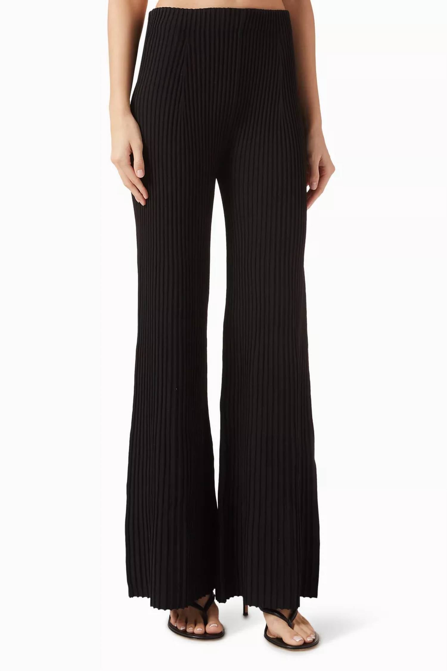 Alexis - Boda Rib-knit Wide-leg Pants