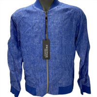 Prestige Original Men's Linen Walking Suit 2 Piece Jacket & Pants Set in blue - men's item - detail view