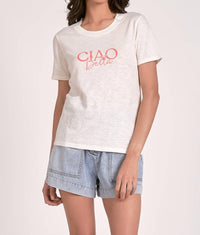 ELAN Ciao Bella T Shirt in white - women's t-shirt