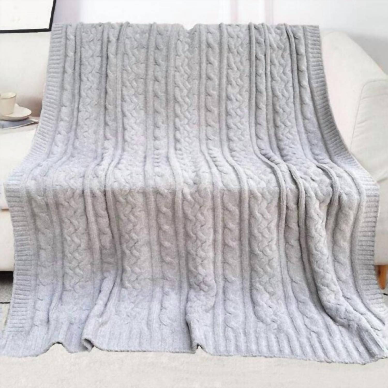 Judson & Company - Soft Cable Knit Microfiber Throw Blanket