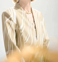 Joseph Ribkoff - Abstract Print Fitted Blazer Jacket