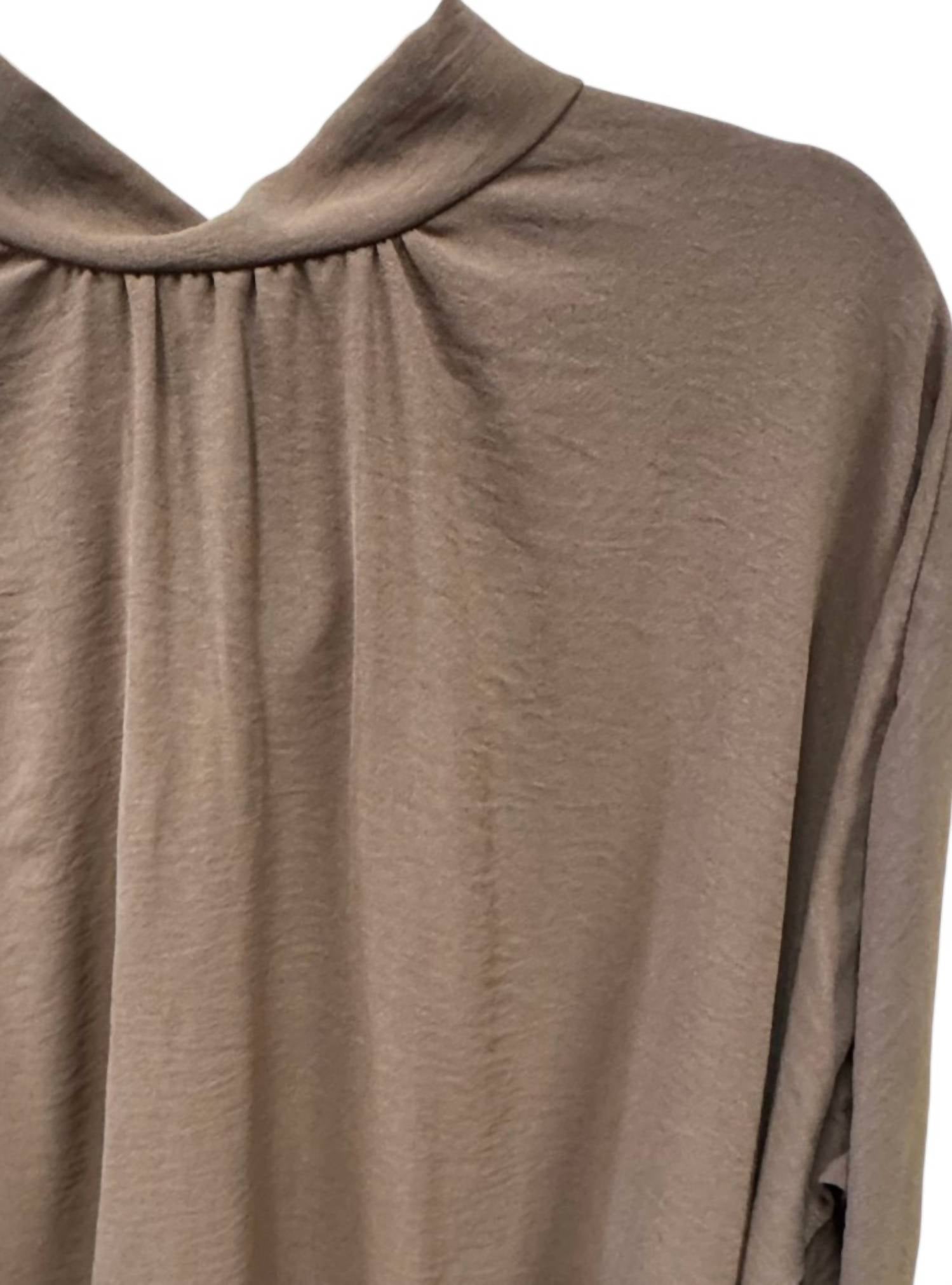 Pixi + Ivy - Women's Tie Back Mock Neck Tunic Top