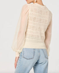 ASTR Ann Sweater Top in vintage cream - women's long sleeve top - alternate view