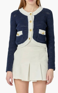 English Factory - Cropped Knit Sweater