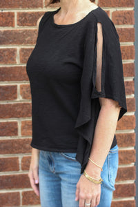 Dylan by True Grit Women's Hot Nights Top in black - women's t-shirt - alternate view