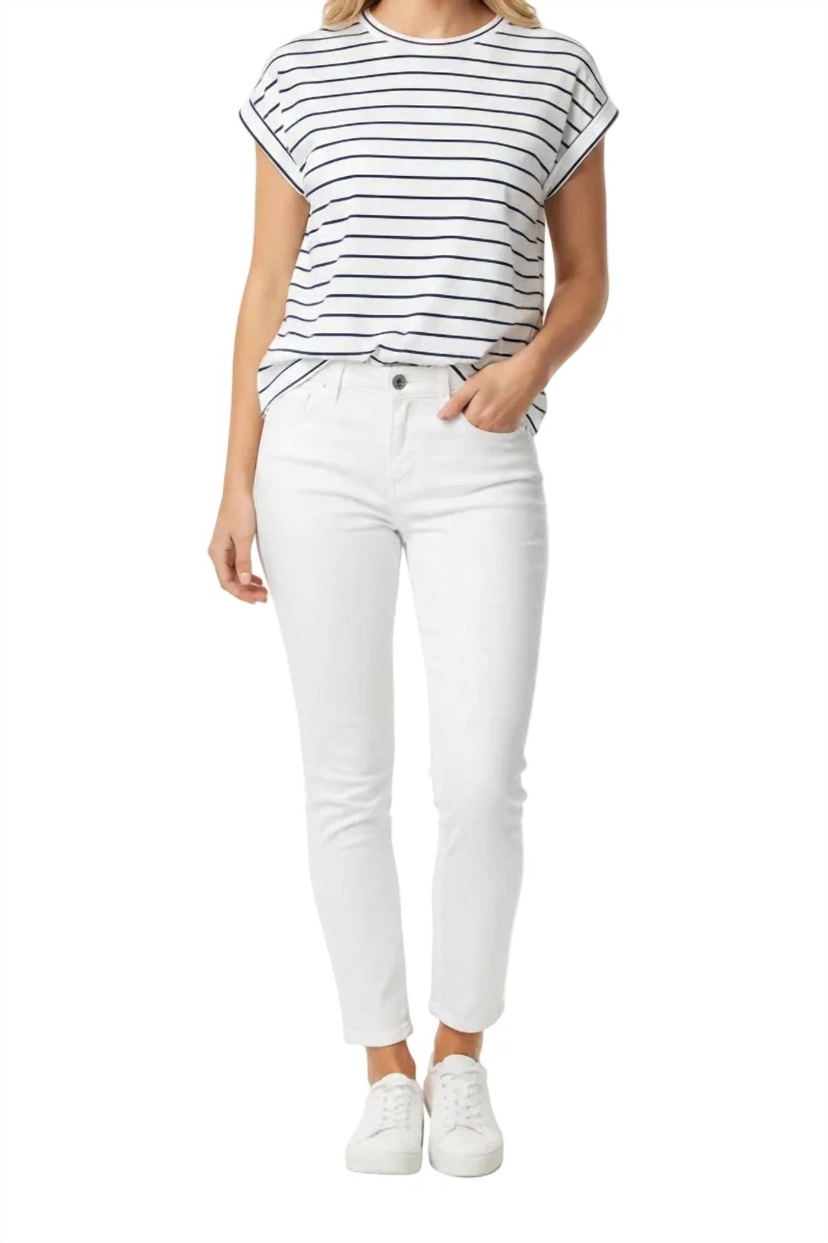 Tribal - Women's Cap Sleeve Striped Top