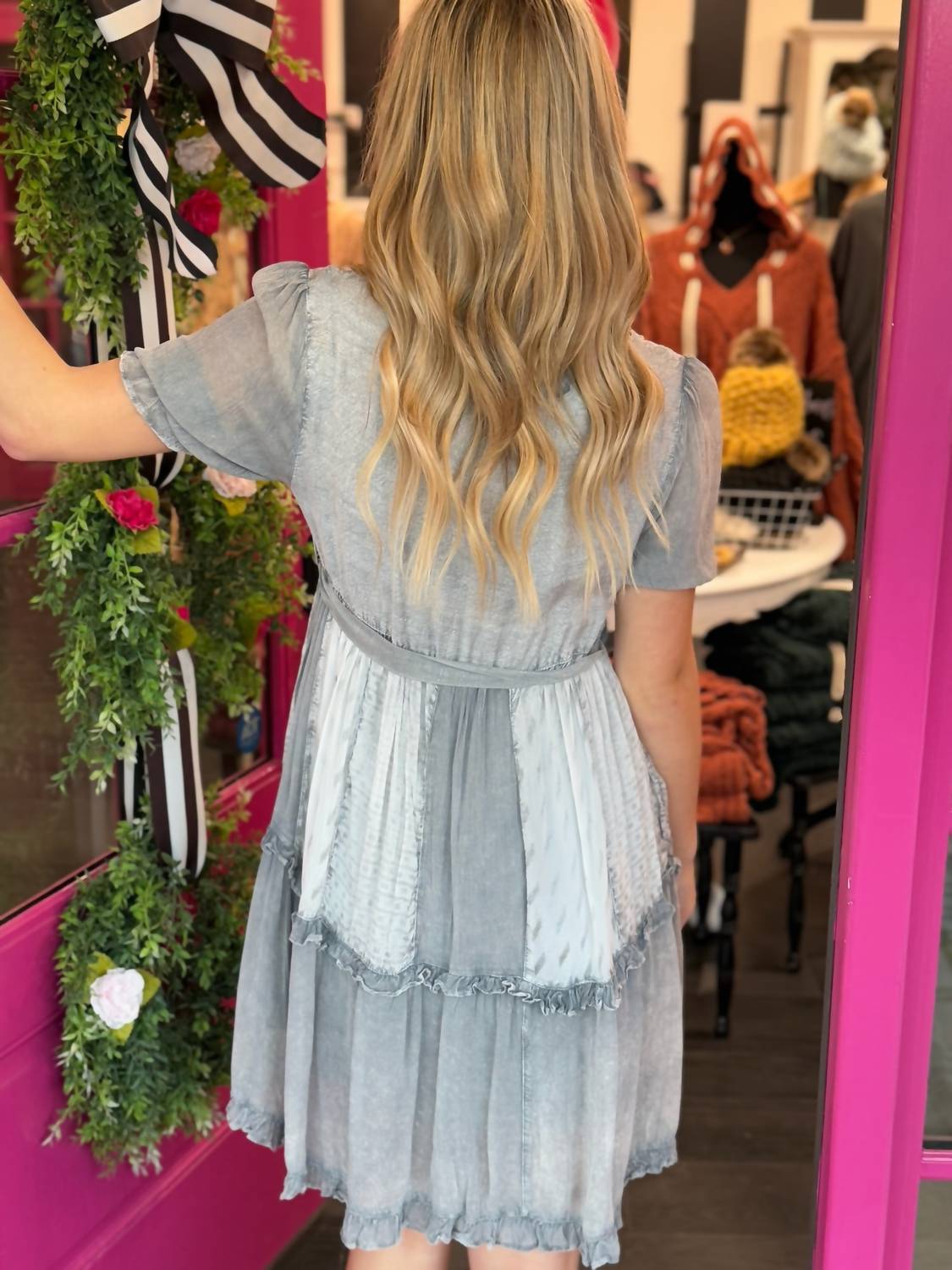 Young Threads - Vintage Inspired V Neck Baby Doll Dress