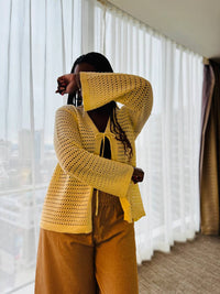 Ee:Some - Eleni Crochet Tie-front Cardigan