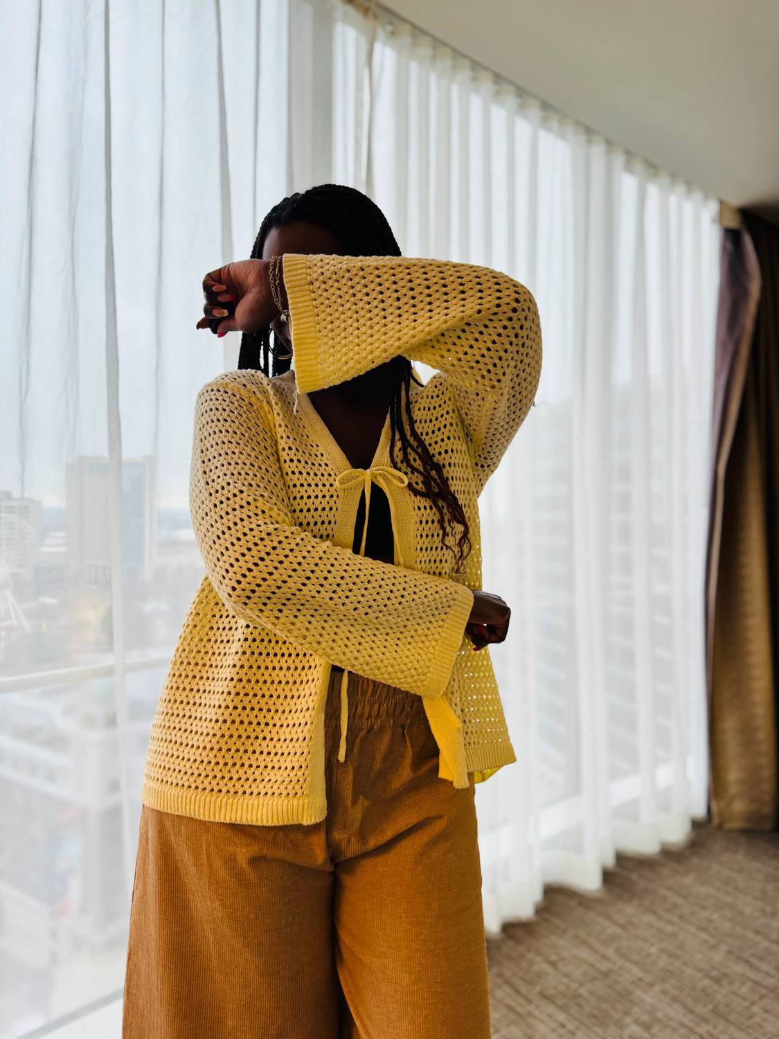 Ee:Some - Eleni Crochet Tie-front Cardigan