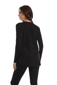 Wrinkle Free Drop Neck Blouse