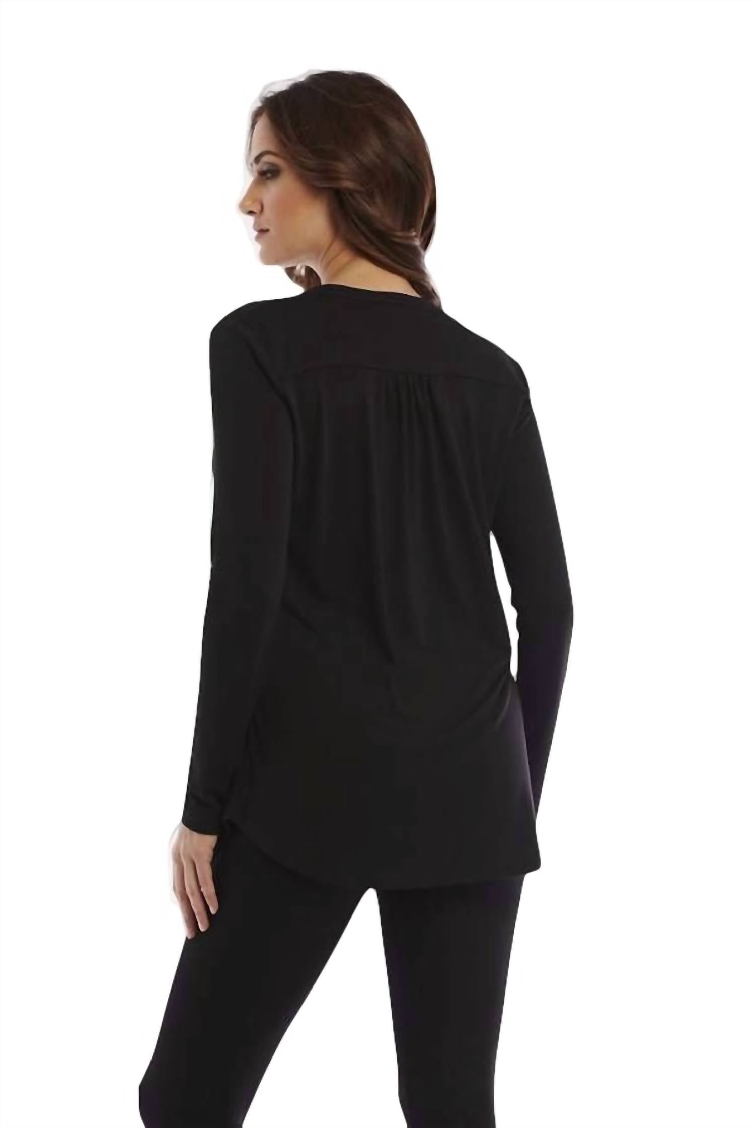 Wrinkle Free Drop Neck Blouse
