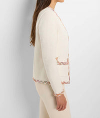 Nic + Zoe Mix Trim Knit Jacket in cream multi - women's jacket - alternate view