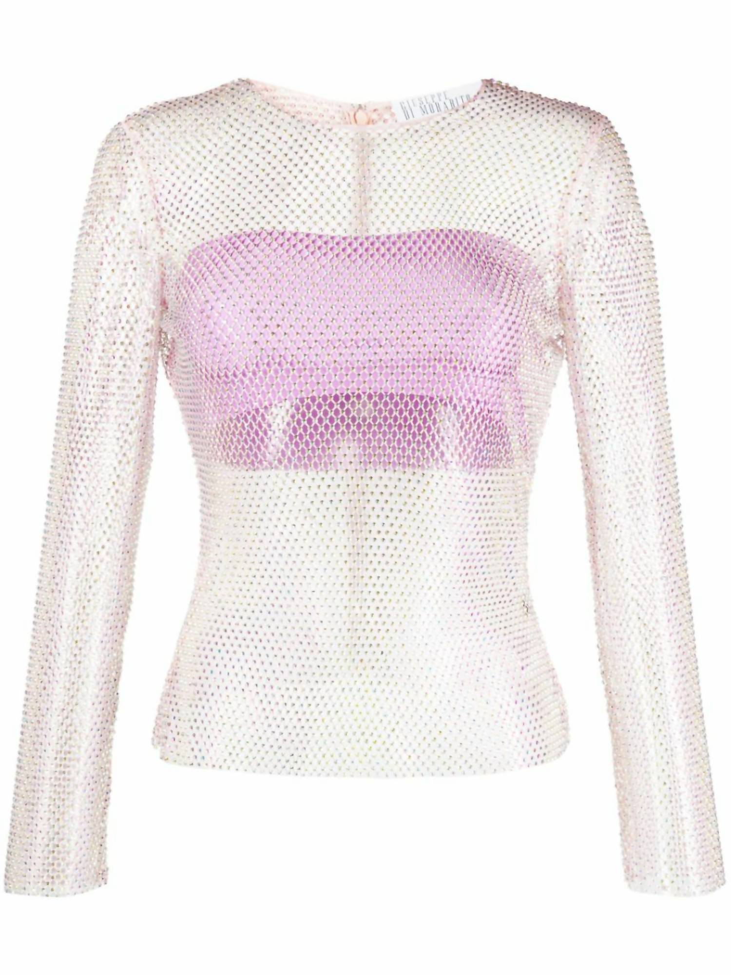 Giuseppe Di Morabito - Rhinestone Embroidered Mesh Top