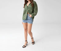 Soulofmu - DROP SHOULDER EMBROIDERY OVERSIZED SHIRT