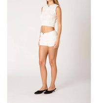 NIA Storm Eyelet Top in white - women's shirt - alternate view