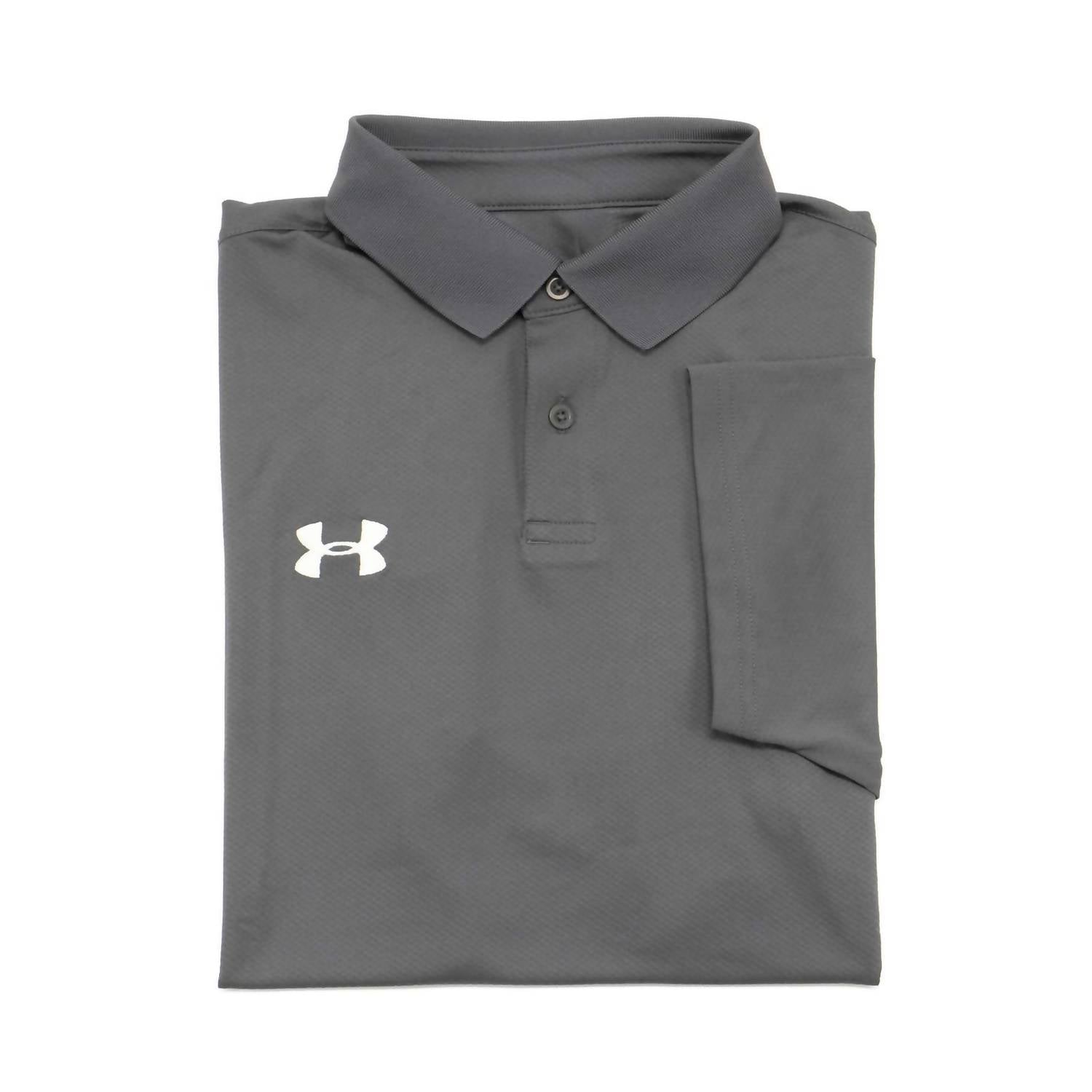 UNDER ARMOUR Men's Performance Team Polo T-shirt Top in stealth gray - men's shirt - detail view