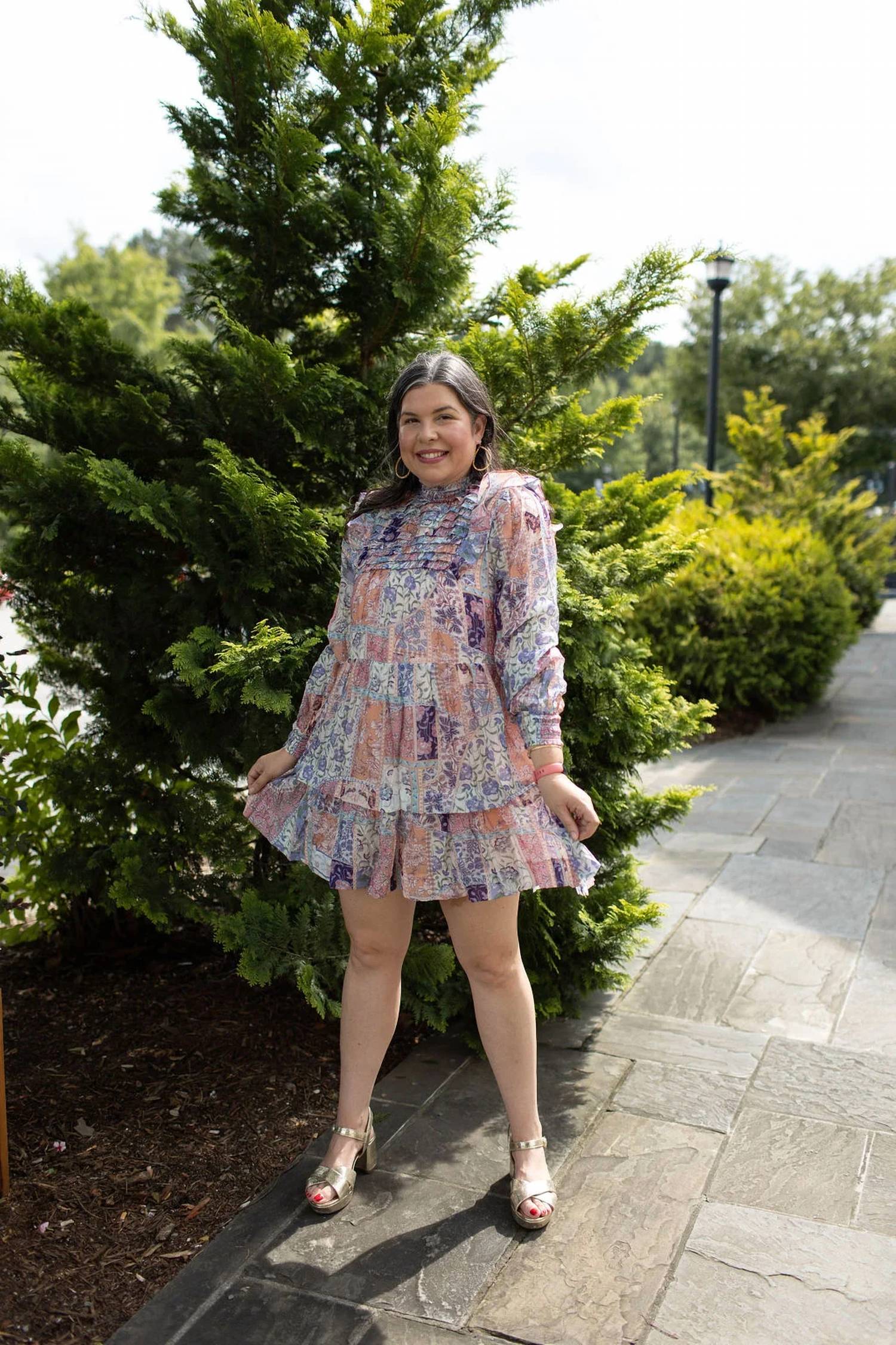 Fate - Ruffle Detail High Neck Tiered Dress