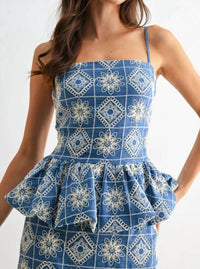 Mint Exclusives - Embroidered Peplum Sleeveless Top
