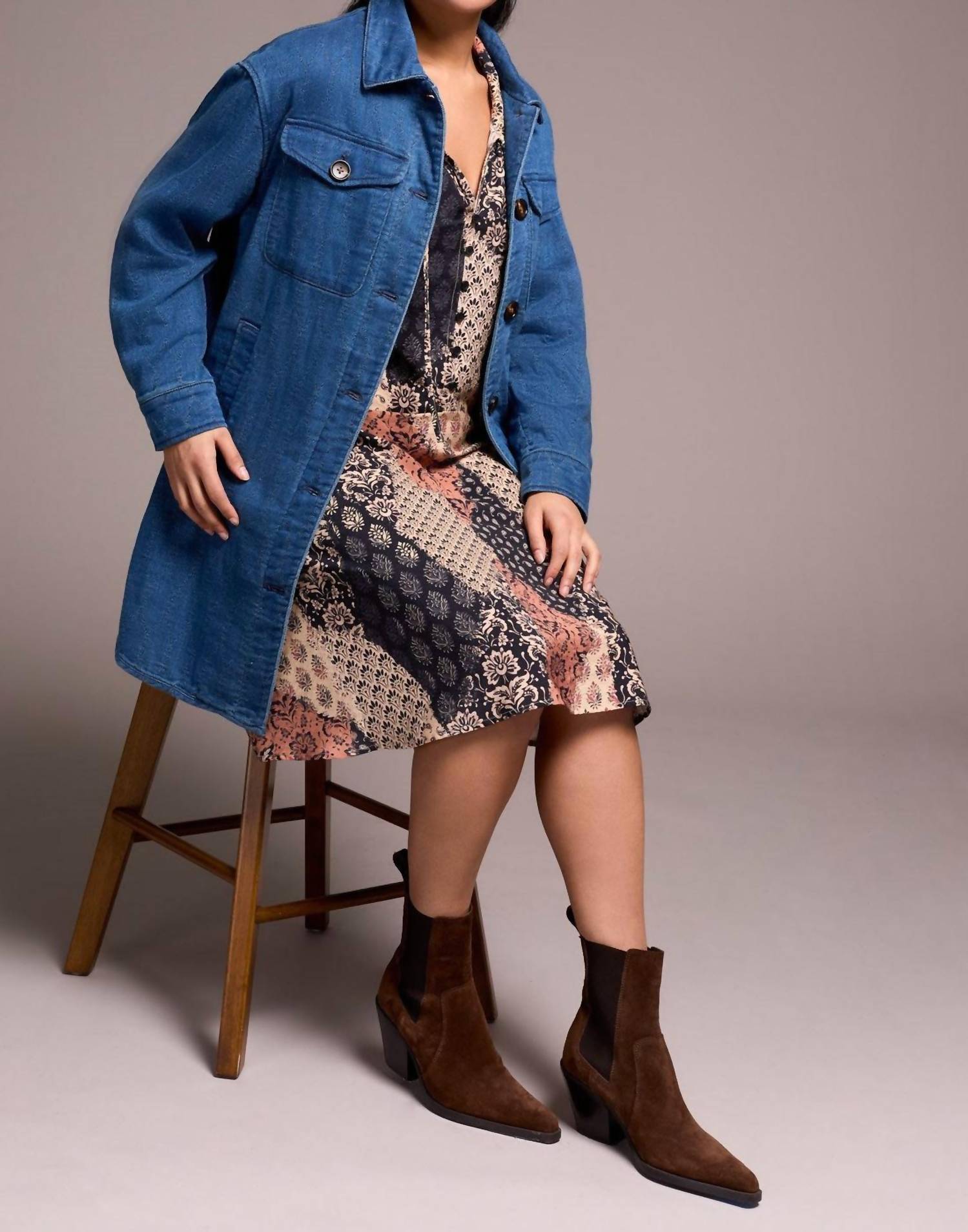 Tribal - Quilted Cotton Button Front Shacket