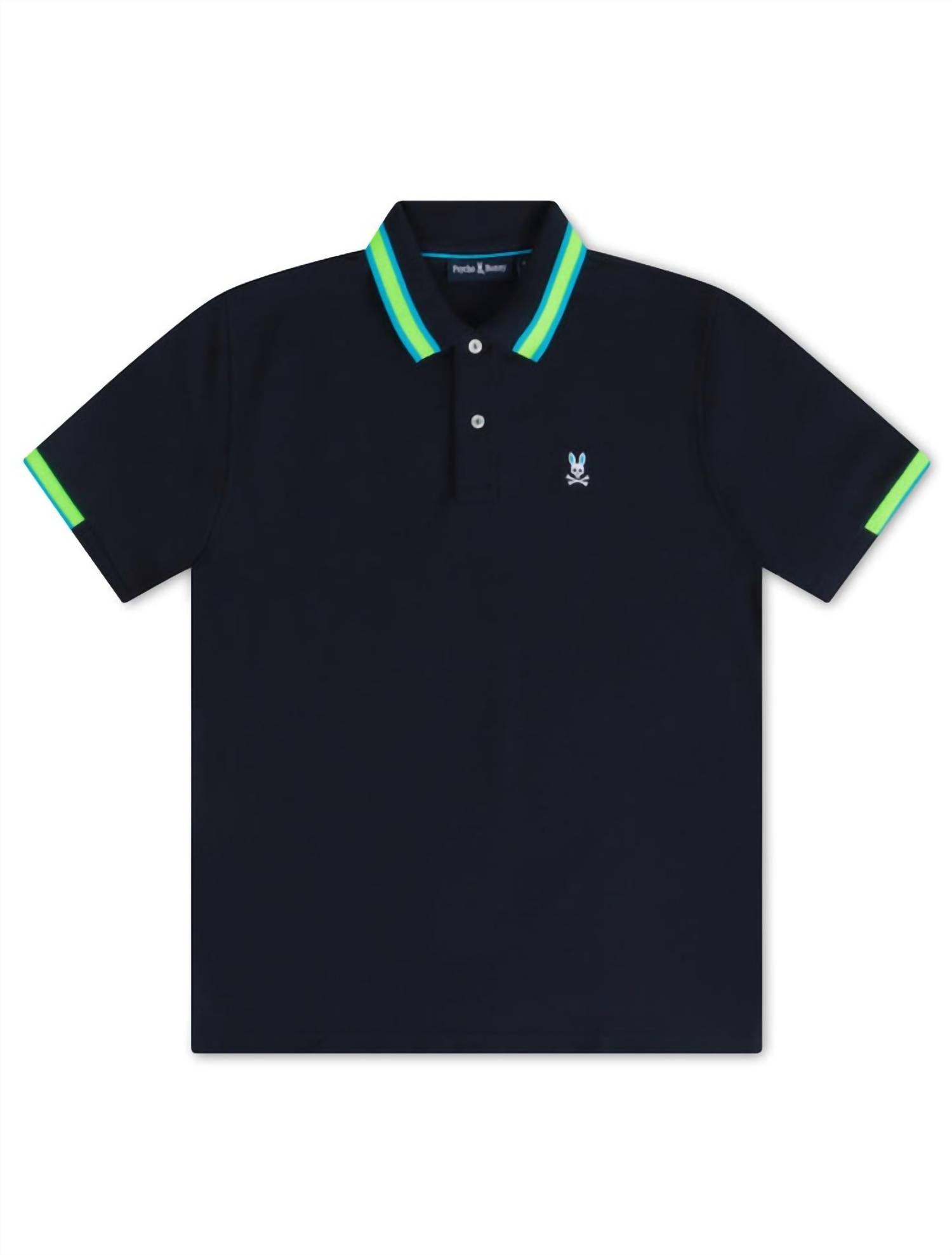 Psycho Bunny Woodstock Polo Top in navy - men's t-shirt