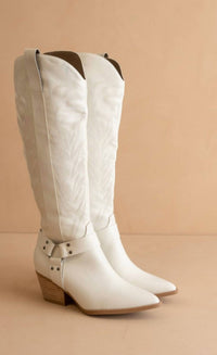 OASIS SOCIETY Women's Faye Western Boot in white - women's shoe - detail view