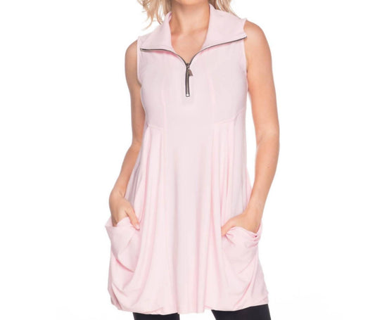 Pink Pocket Tank Tunic