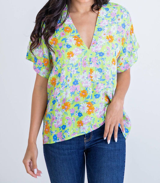 Floral V-Neck Top