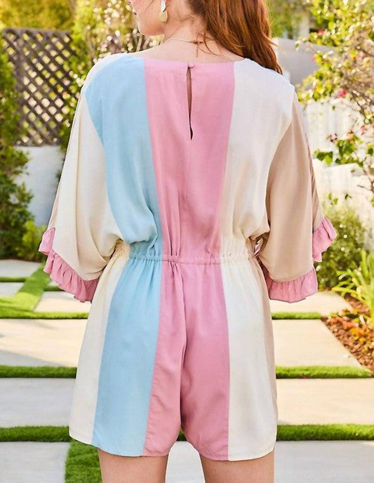 Main Strip - Rosey Day Colorblock Romper