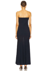 line and dot Arlo Tube Dress in navy - women's dress - detail view
