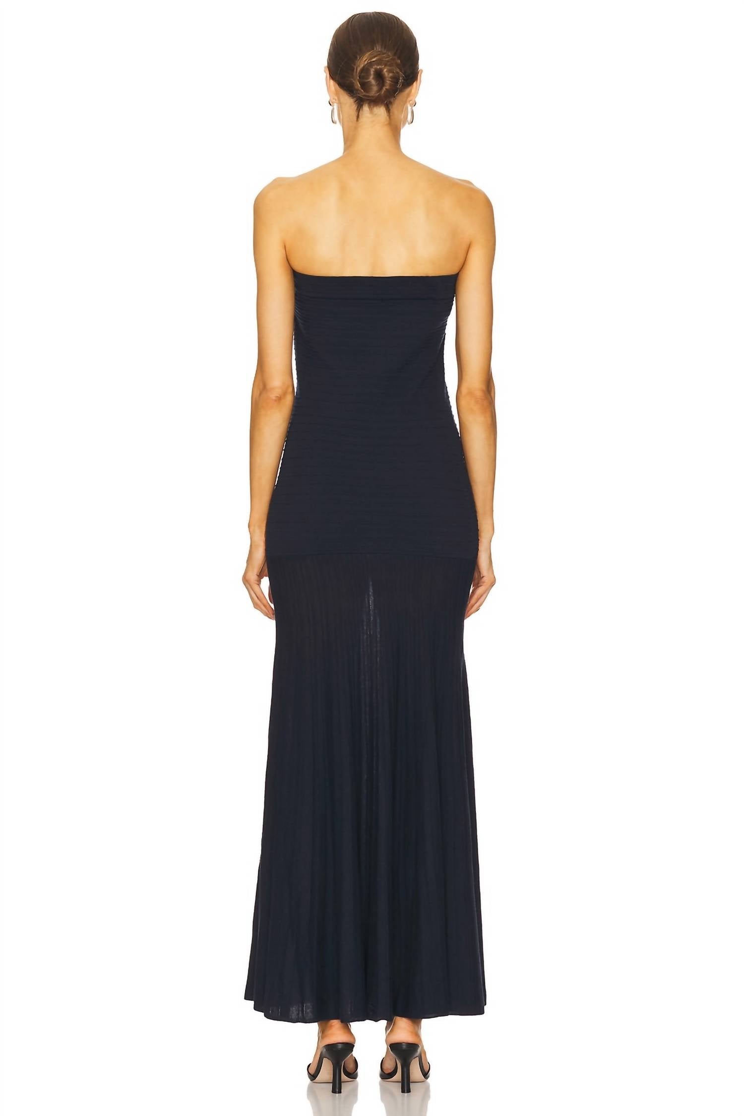 line and dot Arlo Tube Dress in navy - women's dress - detail view