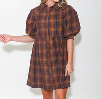 Ivy Jane - Ombre Plaid Snap Dress
