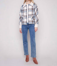 Charlie B - Short Plaid Knit Jacket