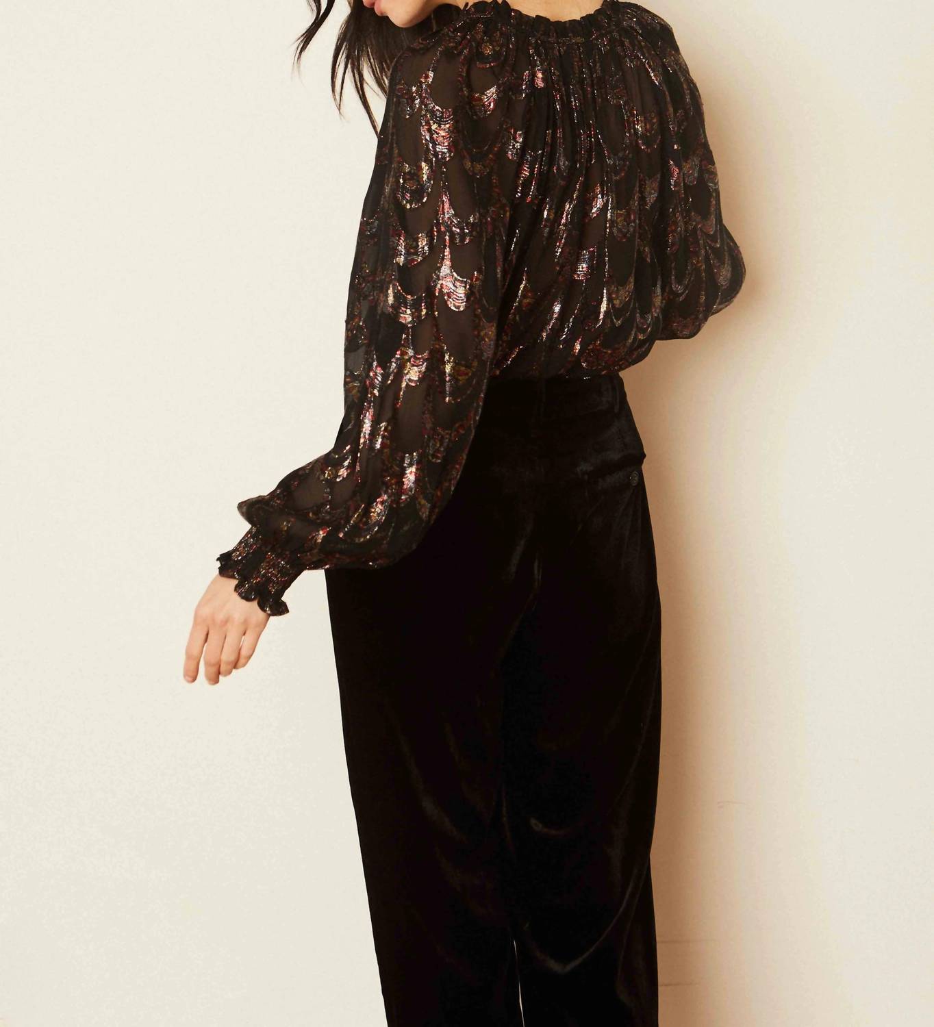 Monica Sparkle Scallop Top