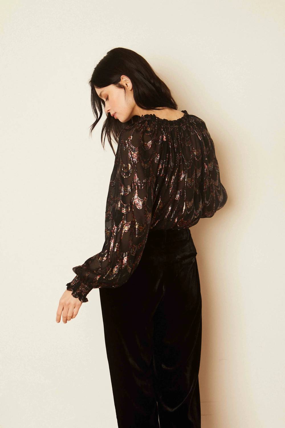 Monica Sparkle Scallop Top